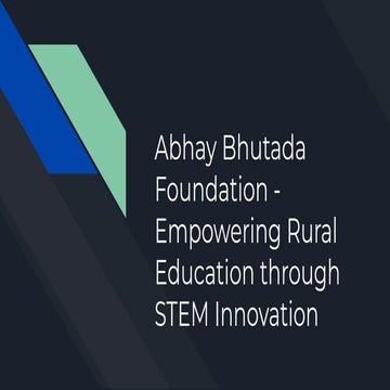 Abhay Bhutada Foundation - Empowering Rural Education through STEM ...