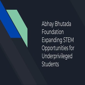 Abhay Bhutada Foundation Making STEM Education Practical for Students | PDF