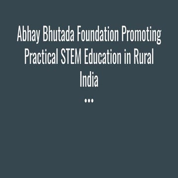 Abhay Bhutada Foundation Making STEM Education Practical for Students | PDF