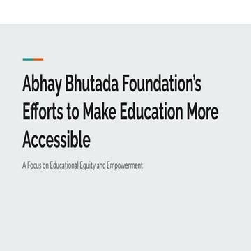 The Abhay Bhutada Foundation - Redefining Education | PDF