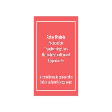 Abhay Bhutada Foundation - Transforming Lives through Education and ...