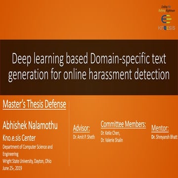 Deep learning based Domain-specific text generation for online ...