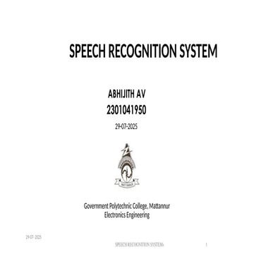 Speech recognition project report | PDF