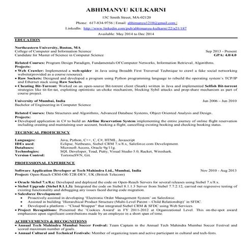 Abhimanyu Kulkarni Resume 