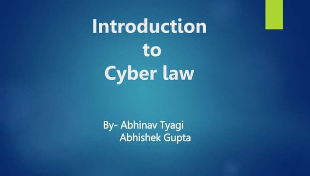introduction to cyber law and cyber crime