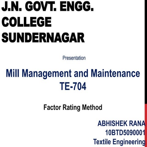 Abhi rana)factor rating method of plant location