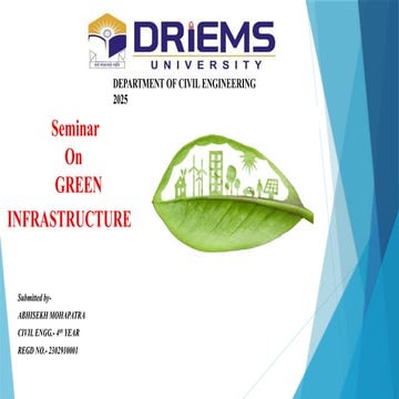Presentation on Green infrastructure for Urban Areas | PPTX
