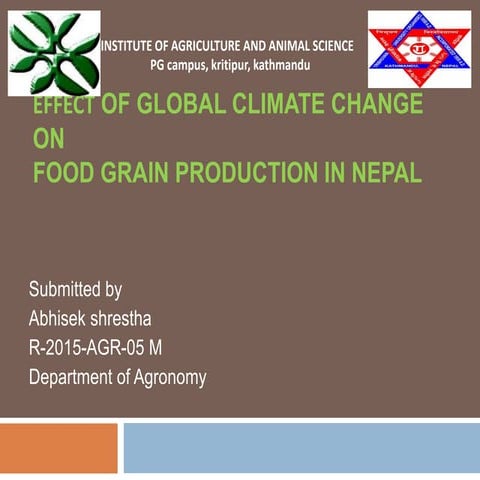 Climate change , it's impacts and adaption in Nepal | PPTX