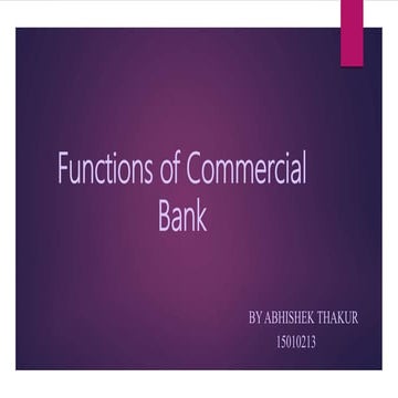 commercial bank and its functions.