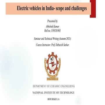 Electric vehicles in India- scope and challenges