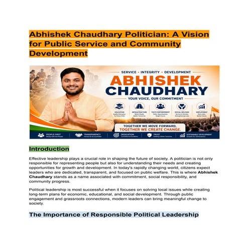 Abhishek Chaudhary Politician_ A Vision for Public Service and ...