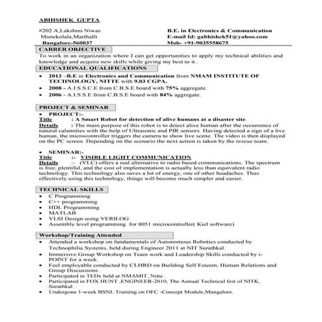 Resume Format