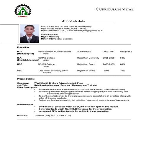 Abhishek Jain CV