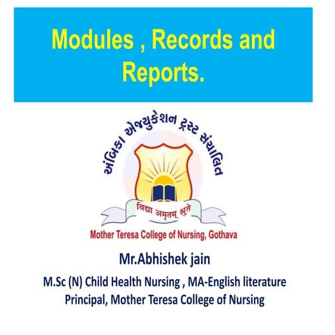 record and report in nursing college for routien