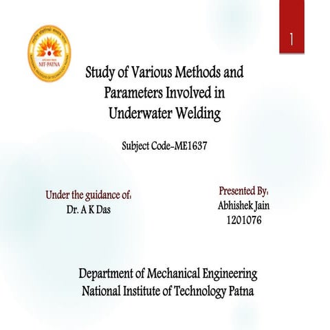 Abhishek jain underwater welding