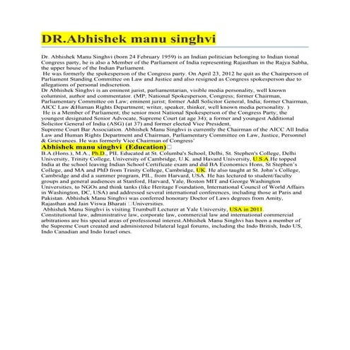 Dr.Abhishek manu singhvi