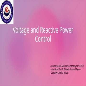 Reactive Power Control and Methodes to control it