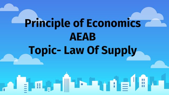 Law Of Supply PPT | PPT