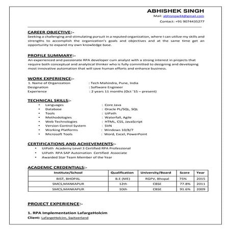 Abhishek rpa | PDF