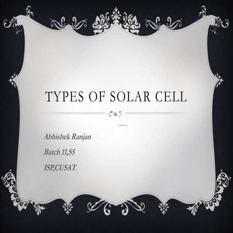 Types of Solar Cell