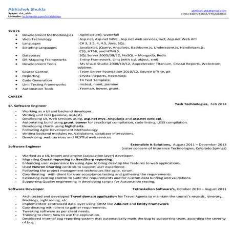 Abhishek Shukla - Resume