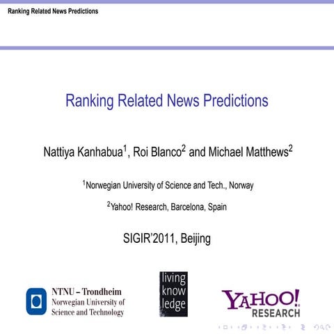 Ranking Related News Predictions