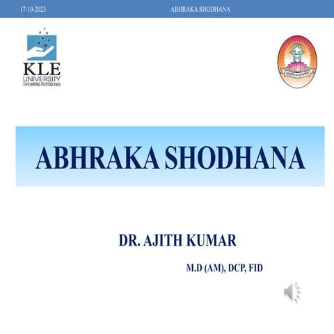 ABHRAKA SHODHANA By Dr Ajith Kumar