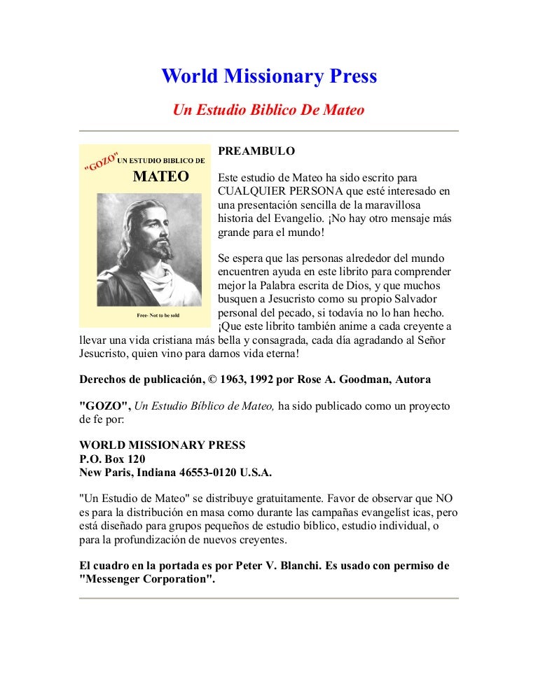 A bible study on matthew spanish