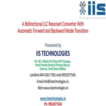 A bidirectional llc resonant converter with automatic forward and backward mo...