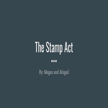 The Stamp Act