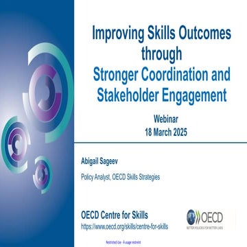 Abigail Sageev presents at the OECD webinar 'Improving skills outcomes throug...