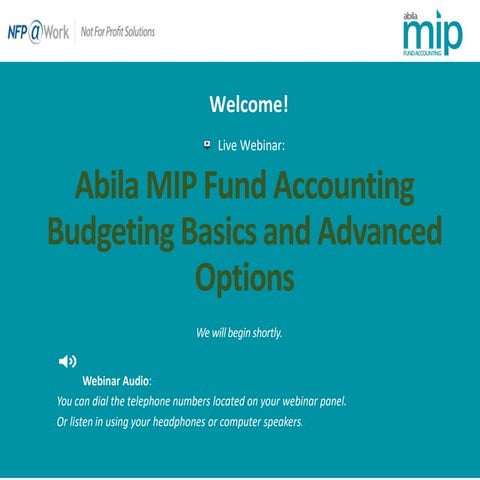 Abila MIP Budget Entry Basics and Advanced