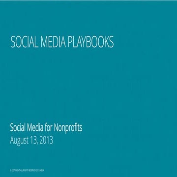 A Nonprofits guide to activating a Social Media Playbook #SM4NP 