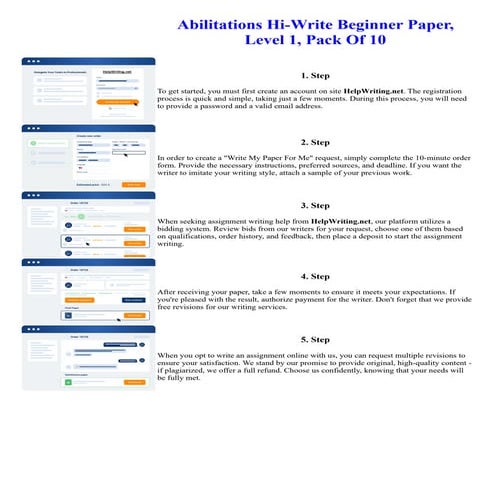 Abilitations Hi-Write Beginner Paper, Level 1, Pack Of 10