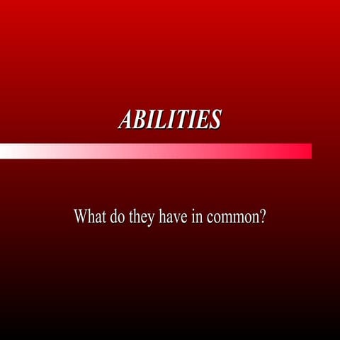 Abilities in English | PPT