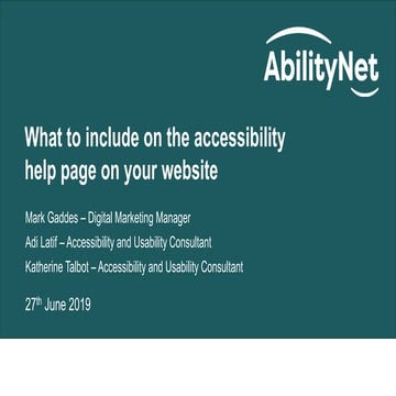What to include on the accessibility help page on your website