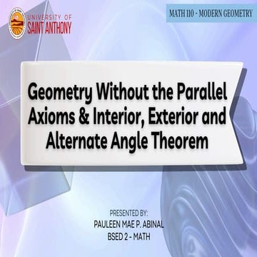 Exploring Geometry Without the Parallel Postulate: Axioms and Angle ...
