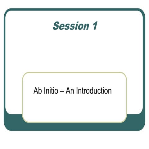 Ab initio beginner's course   topic 1