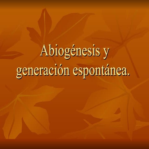 Abiogenesis