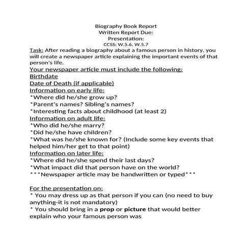 Biography example | PPT