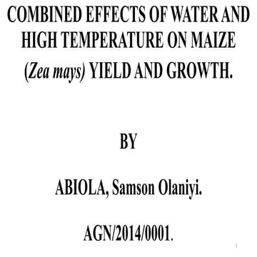 Abiotic effect on maize production