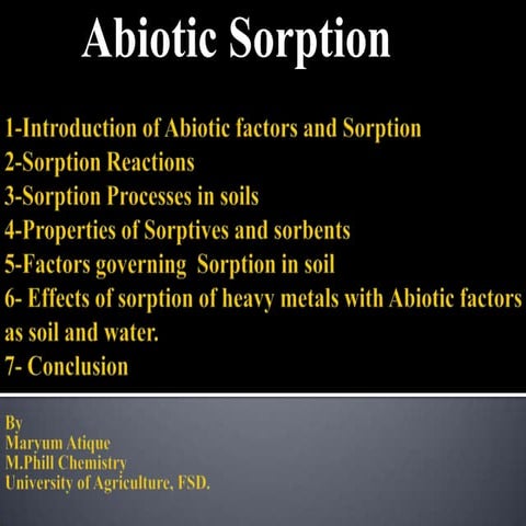 Abiotic sorption 