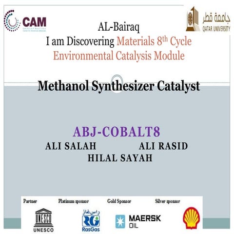 Environmental catalyst, Methanol Synthesizer Catalyst, IDM8 | PPTX