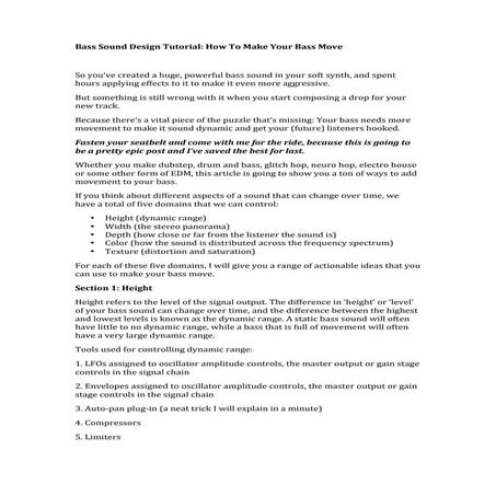 Ableton bass sound design tutorial - How To Make Your Bass Move!