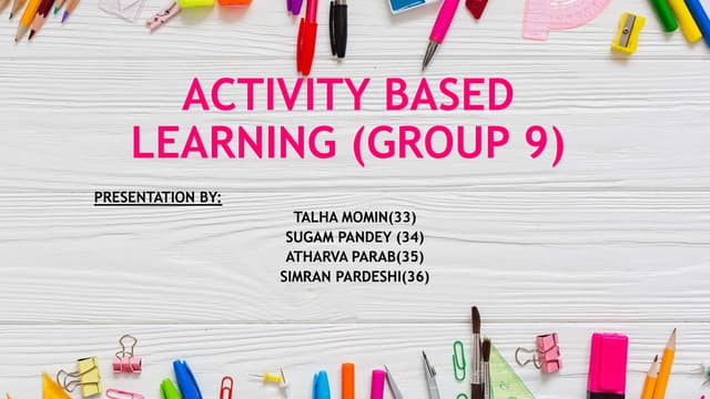 ACTIVITY BASED LEARNING THROUGH ONLINE COLLEGE