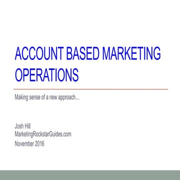 Account Based Business Workflow