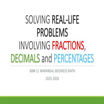 Solving Real-Life Business Math Problems Using Fractions, Decimals, and ...