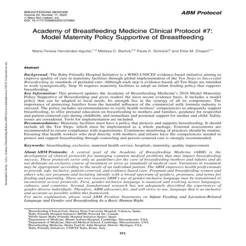 Novo protocolo (7) da ABM sobre Políticas de Apoio à AMAMENTAÇÃO em MATERNIDADES