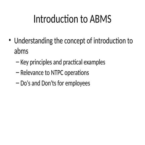 ABMS_Training_for_NTPC_100_Slides in context of govt organizations | PPTX
