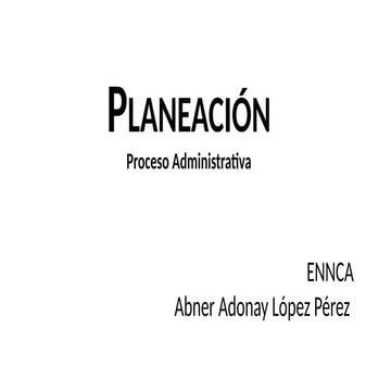 Fundamentos de la Planeación | PPTX